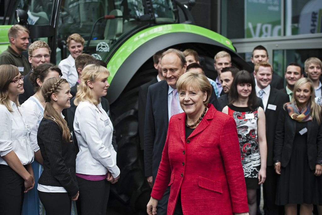 Chancellor Angela Merkel arrives.