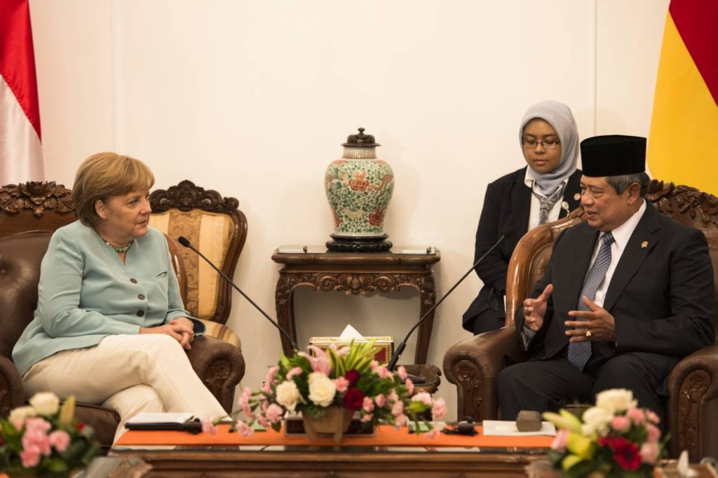 Federal Chancellor Merkel talks with Indonesian President Yudhoyono