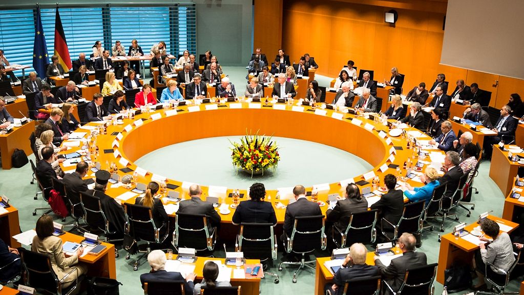 Participants in the round-table meeting at the 10th Integration Summit