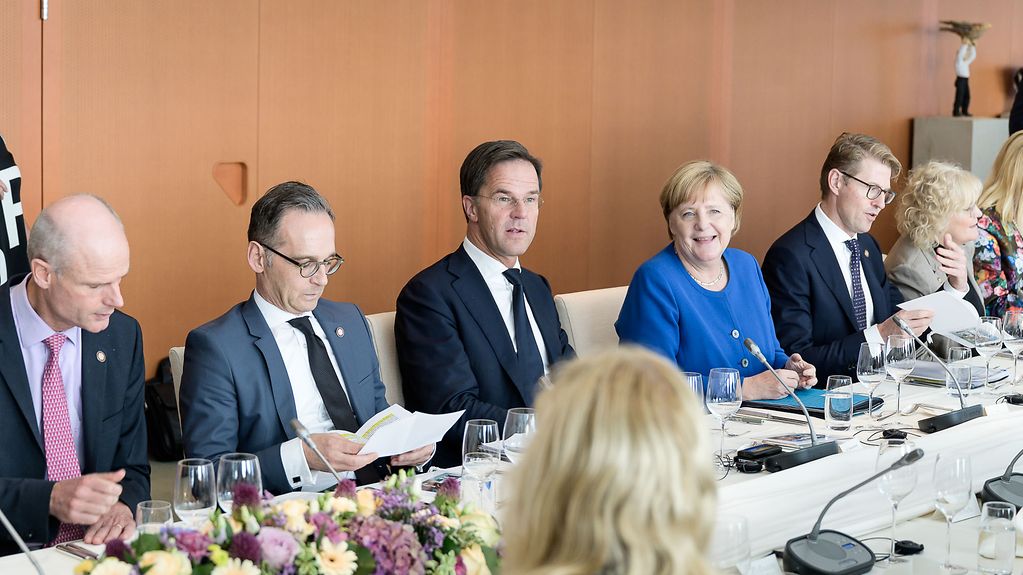 Kanzlerin Merkel und Ministerpräsident Rutte bei den Regierungskonsultationen im Kanzleramt.
