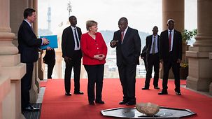 Bundeskanzlerin Angela Merkel mit Cyril Ramaphosa, Südafrikas Präsident.