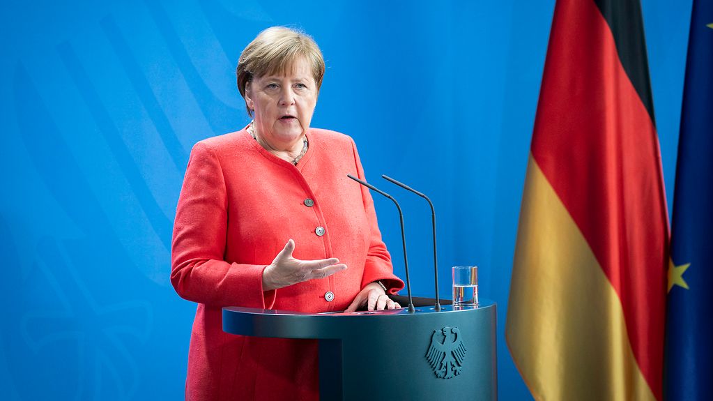 Bundeskanzlerin Angela Merkel spricht auf einer Pressekonferenz im Anschluss an den Europäischen Rat.