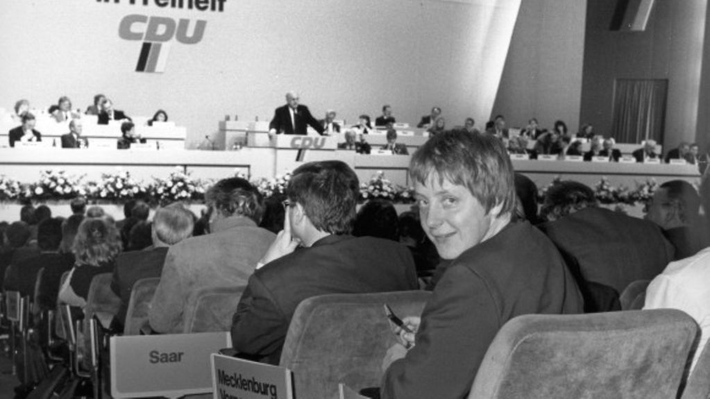 Angela Merkel beim CDU Parteitag 1991