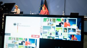 Chancellor Angela Merkel at the annual meeting of the German Council for Sustainable Development