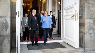 Bundeskanzlerin Angela Merkel und Wladimir Putin, Russlands Präsident.
