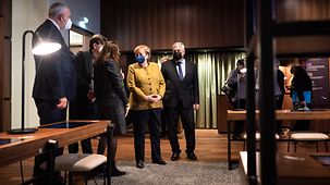Bundeskanzlerin Angela Merkel beim Besuch des Deutschen Auswandererhauses.
