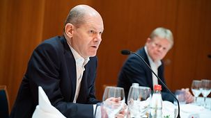 Federal Chancellor Olaf Scholz at the DGB Executive Board session.