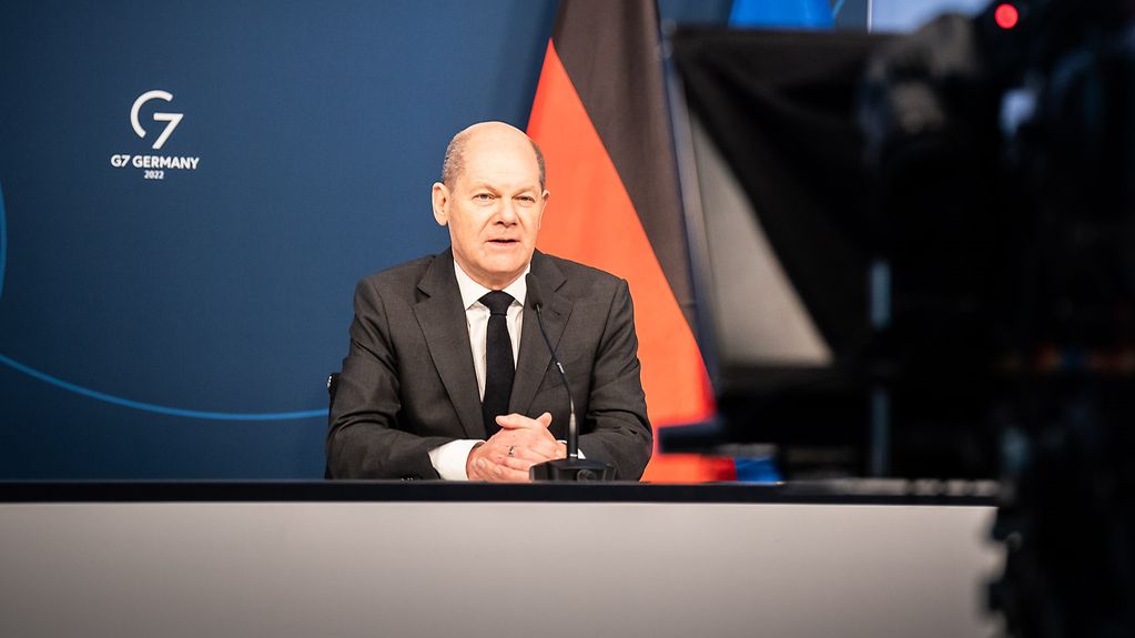 Federal Chancellor Scholz addresses the virtual meeting of the World Economic Forum