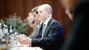 Federal Chancellor Olaf Scholz at the closed session of the BDA, BDI, DIHK and ZDH.