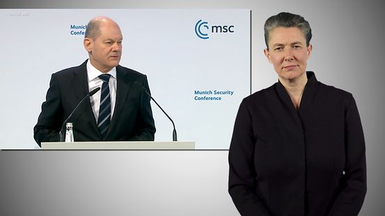 Bundeskanzler Scholz bei der Münchner Sicherheitskonferenz 2022