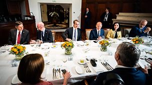 Federal Chancellor Olaf Scholz at the dinner for members of the South-East European Cooperation Process.