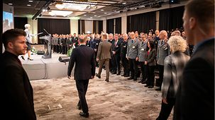 Federal Chancellor Olaf Scholz arrives at the conference of the Federal Armed Forces.