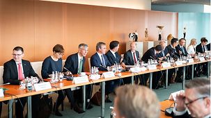 Federal Chancellor Olaf Scholz at the German-Dutch Climate Cabinet.