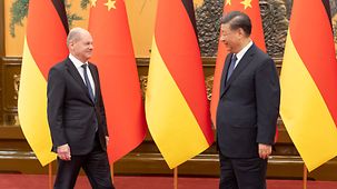 Federal Chancellor Olaf Scholz and General Secretary of the Chinese Communist Party, Xi Jinping.