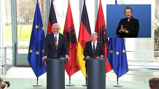 Presseunterrichtung des Kanzlers und des albanischen Ministerpräsidenten Edi Rama