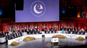 Bundeskanzler Olaf Scholz beim Gipfeltreffen des Europarates