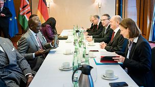 Federal Chancellor Olaf Scholz and William Ruto at the G20 Compact with Africa Conference.