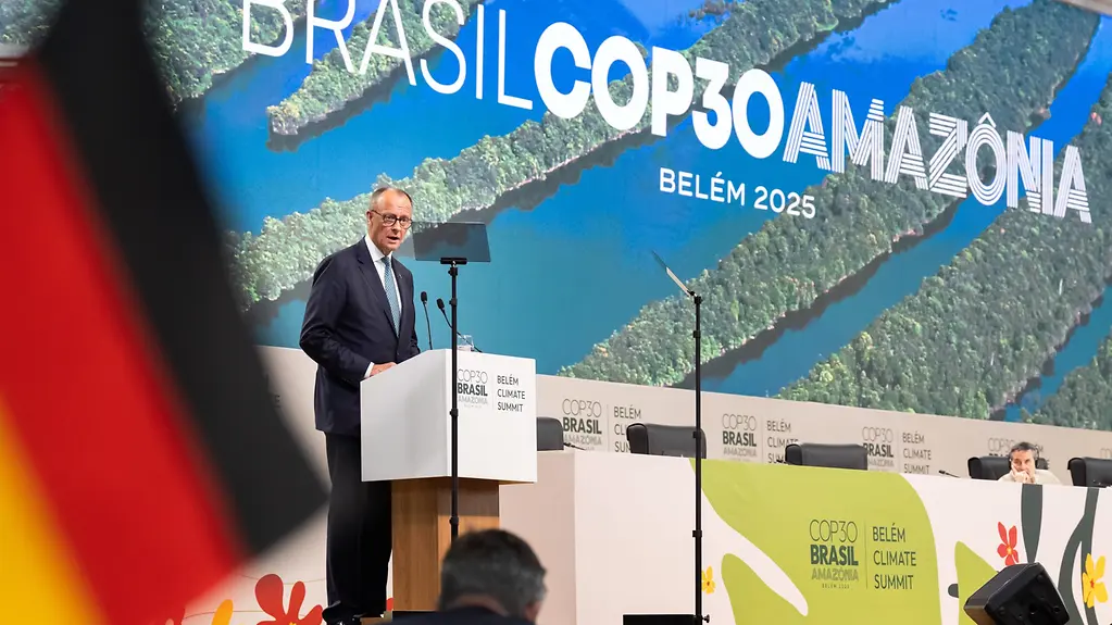 Federal Chancellor Merz during his speech at the World Climate Leaders' Summit