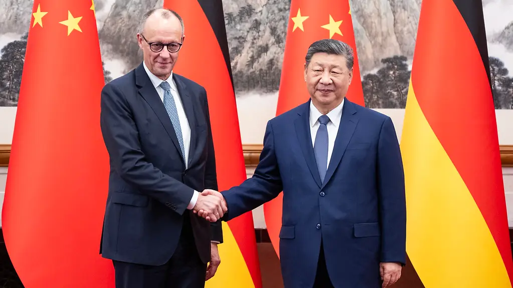 Bundeskanzler Merz und Chinas Staatspräsident Xi Jinping