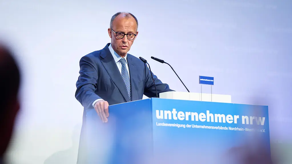 Bundeskanzler Friedrich Merz spricht beim NRW-Unternehmertag. 