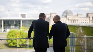 Bundeskanzler Friedrich Merz und Rumen Radev, Ministerpräsident von Bulgarien.