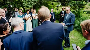 Federal Chancellor Friedrich Merz during a press briefing on the G7 summit.