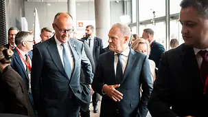 Bundeskanzler Friedrich Merz und Donald Tusk, Polens Ministerpräsident.