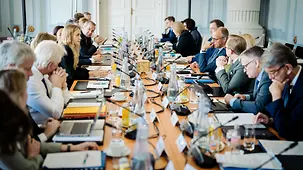 Blick in den Tagungsraum der Kabinetssklausur 