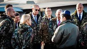 Chancellor Friedrich Merz at the Lapland Air Wing air base.