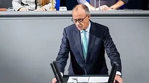 Bundeskanzler Friedrich Merz bei einer Regierungserklärung im Bundestag.