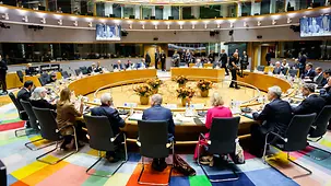 Übersicht Arbeitssitzung des Europäischen Rats.