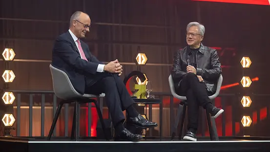 Bundeskanzler Merz und Jensen Huang