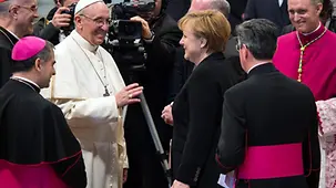 Chancellor Angela Merkel and Pope Francis in St. Peter's Basilica