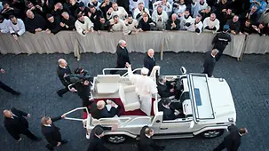 A drive across St. Peter's Square in the popemobile