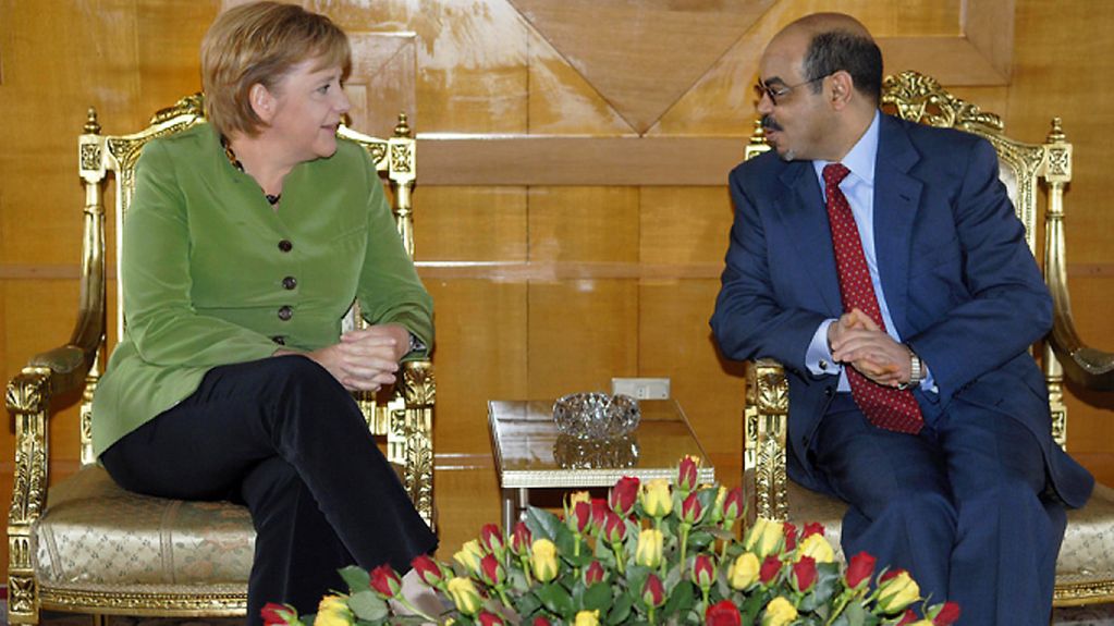 Chancellor Angela Merkel and Prime Minister Meles Zenawi