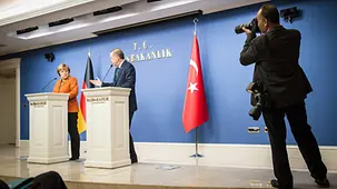 A joint press conference with Prime Minister Recep Tayyip Erdogan at his official residence