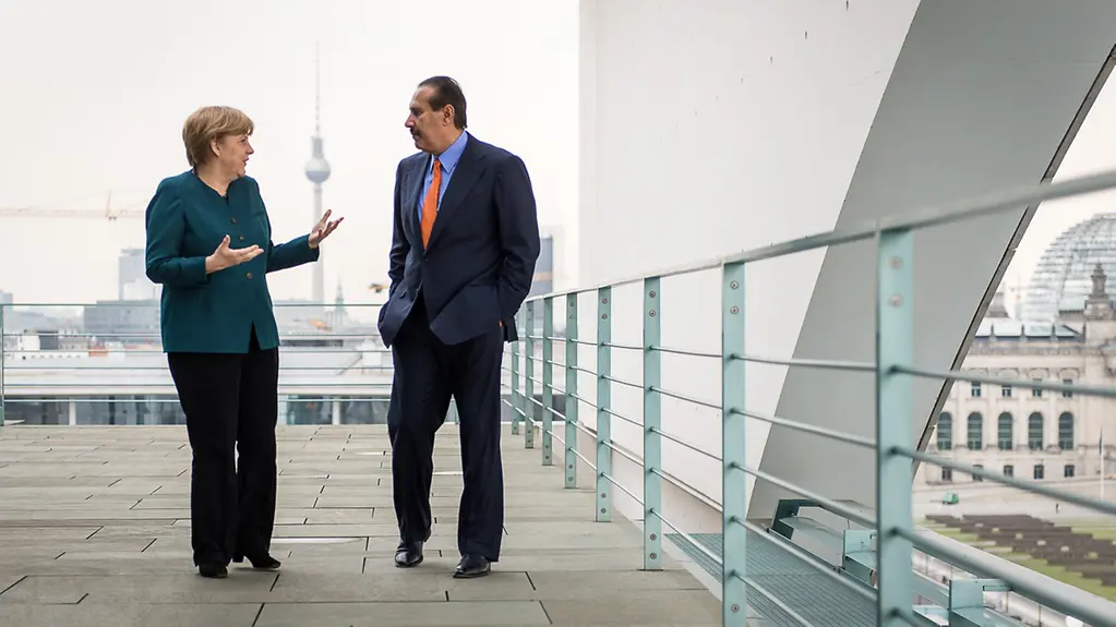 Chancellor Angela Merkel and Qatar's Prime Minister